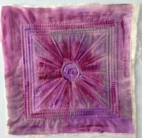 purple painted art quilt