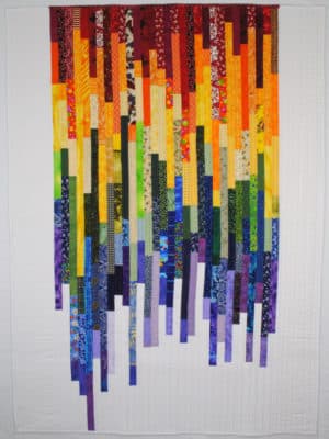 Rainbow Strips Quilt - 38" x 52"